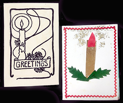 Candle cards by a Jennings and a Gaspar child