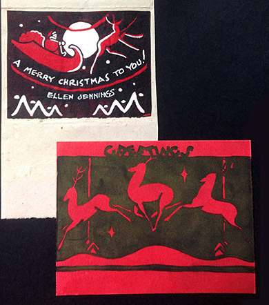 Reindeer cards, one by Ellen Jennings for sure