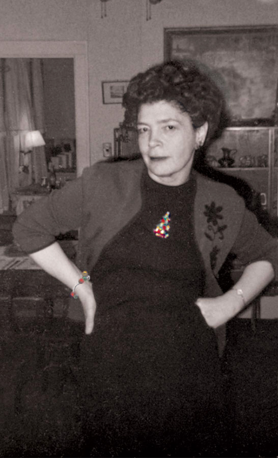 Mother wearing the pin
