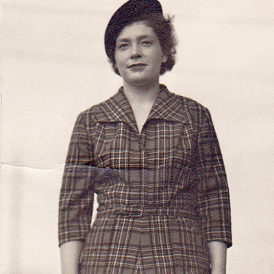 Jane Stewart Jennings in plaid