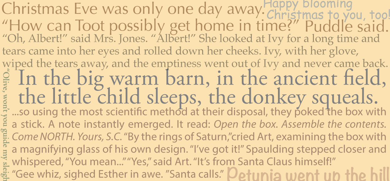 Excerpts from Christmas books read on Christmas Eve