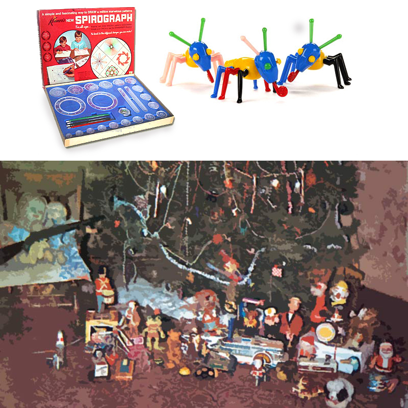 Spirograph, Cooties, toys under ChristmasTree