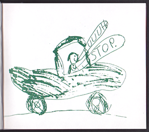 Another page above is open, with a drawing from the movie.
