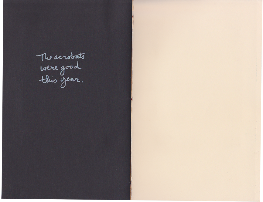 The last page, "The acrobats were good this year."