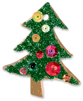 Clay illustration of Christmas tree