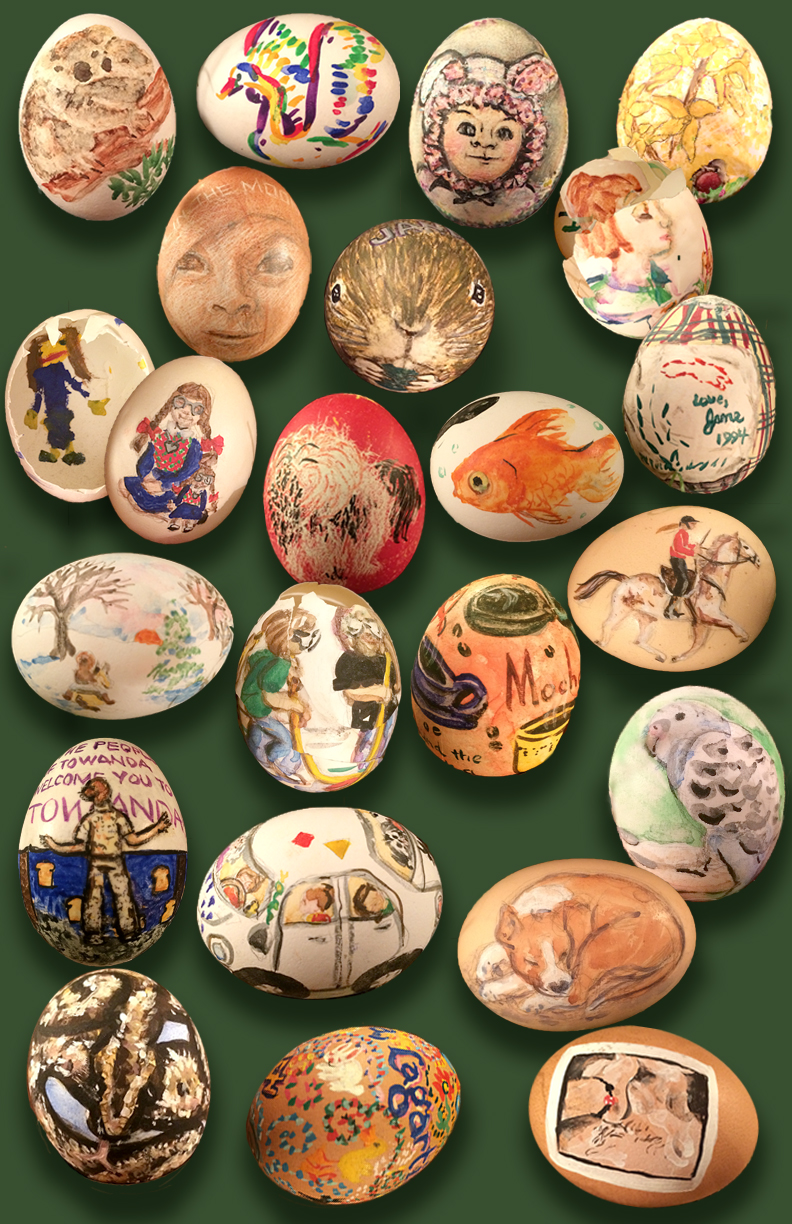 23 watercolor painted eggs