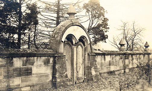 Cemetary wall with gate