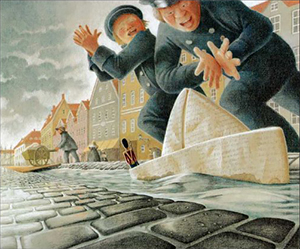 Example of many book illustrations of the Steadfast Tin Soldier