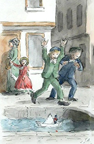Example of many book illustrations of the Steadfast Tin Soldier
