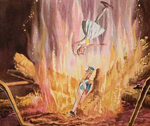 Example of many book illustrations of the Steadfast Tin Soldier