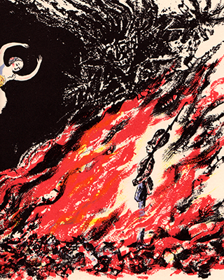 Example of many book illustrations of the Steadfast Tin Soldier