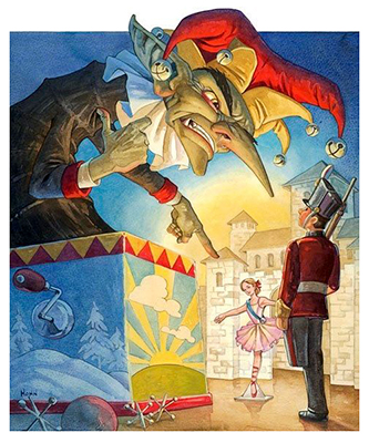 Example of many book illustrations of the Steadfast Tin Soldier