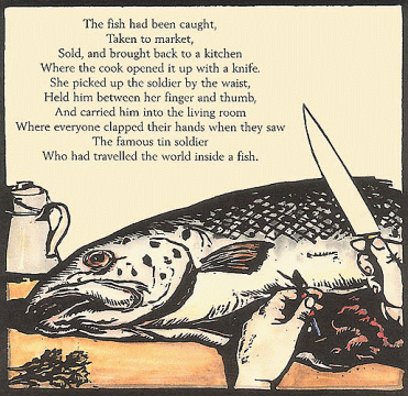 Example of many book illustrations of the Steadfast Tin Soldier