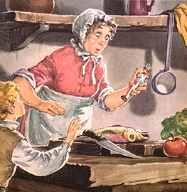 Example of many book illustrations of the Steadfast Tin Soldier