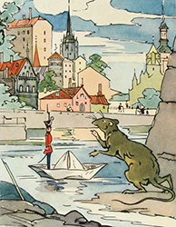 Example of many book illustrations of the Steadfast Tin Soldier