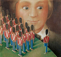 Example of many book illustrations of the Steadfast Tin Soldier