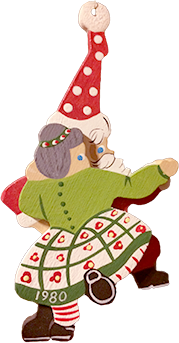 Santa on a dolphin wearing a lei