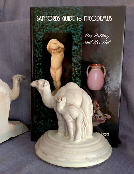 Book about Nicodemus with Ellen Jennings bookend camels