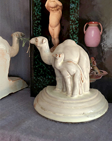 Camel mother and child bookends by Ellen Jennings
