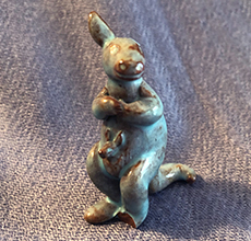 Tiny Ellen Jennings mother with joey, with one foot and one ear missing