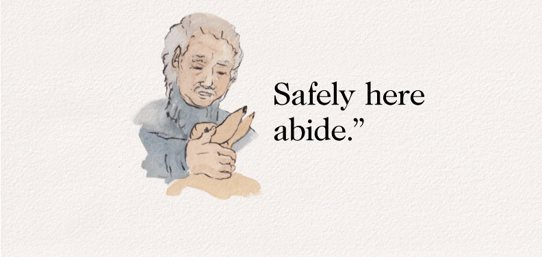 Safely here abide." with illustrtion