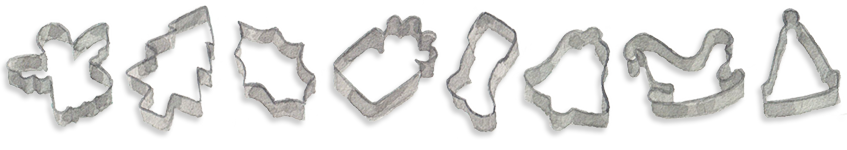 watercolor of cookie cutters