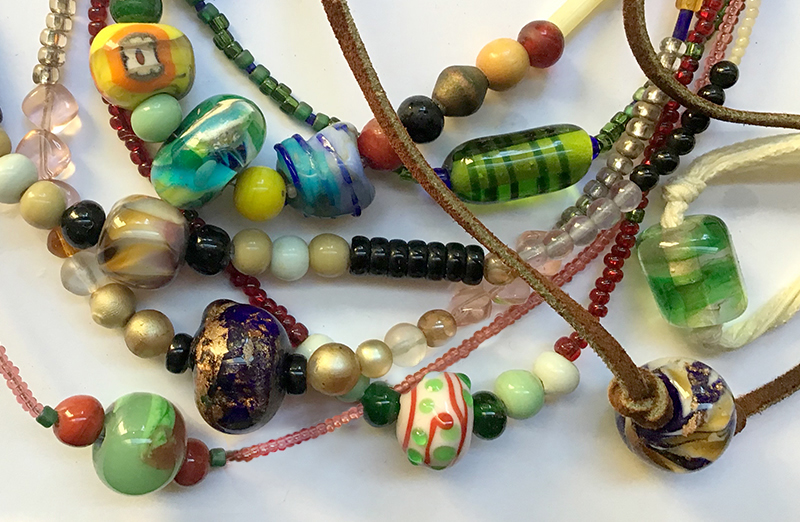 Necklaces featureing handmade beads
