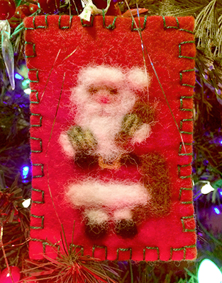 Photo of my felted Santa ornament