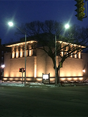 Unity Temple at night