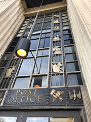 art deco post office windows over door