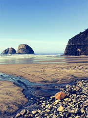sea scape with rock formations