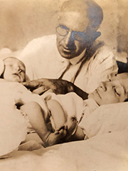 my newborn mother with her parents 