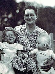 my paternal grandmother with my sister and cousin