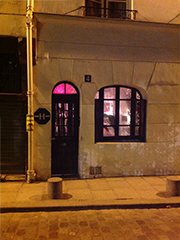 paris door and window in the evening