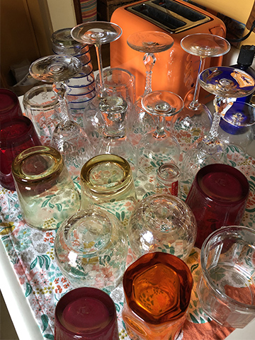 assorted glassware