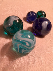 different sizes of marbles