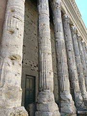 ancient columns showing their age