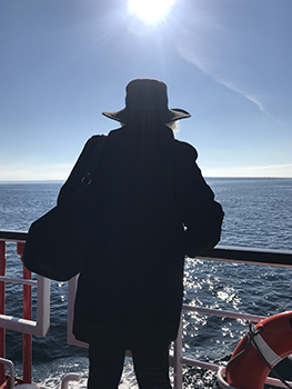 Me at railing, staring out