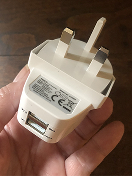 Gadget for allowing our charging cables to work with UK outlets