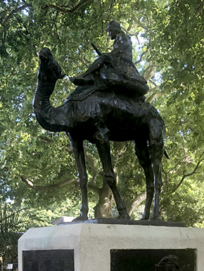 Bronze of British soldier on camel