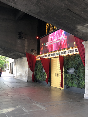 Theater entrance under bridge