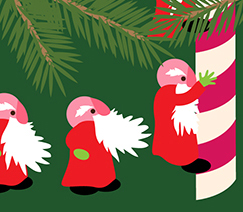 elves and candy cane