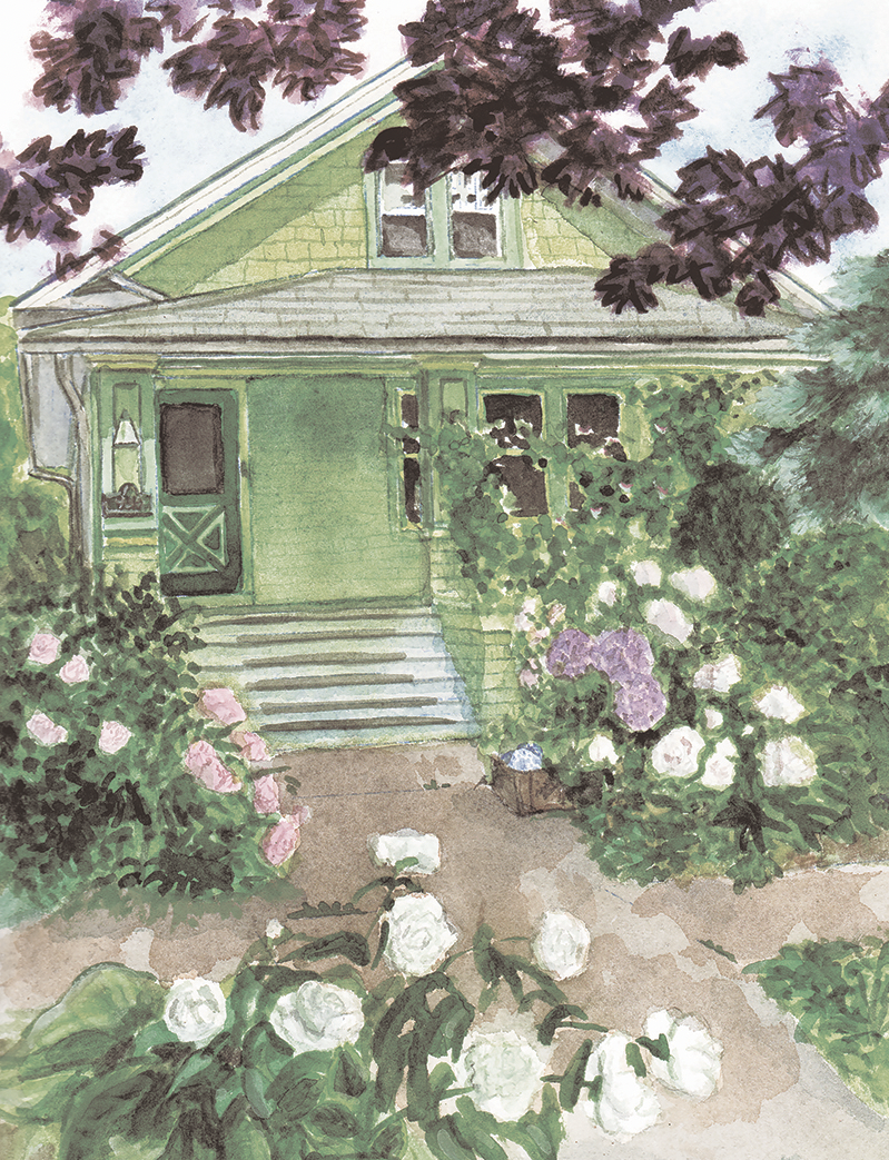 Watercolor of our house on Taylor Avenue.