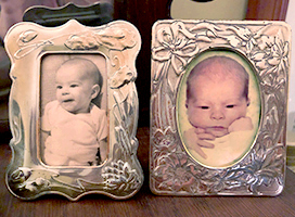 Infants in little silver frames