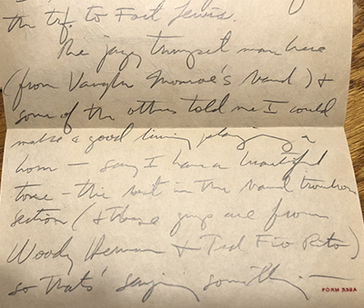 Content of letter from box
