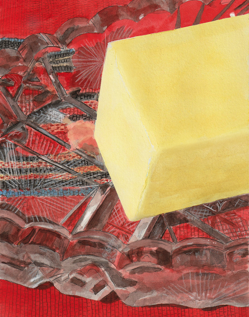 watercolor of butter