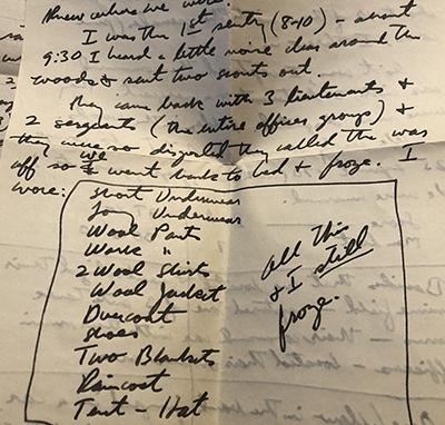 Content of letter from box