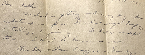 Content of letter from box