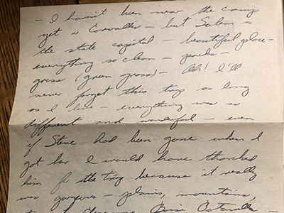 Content of letter from box