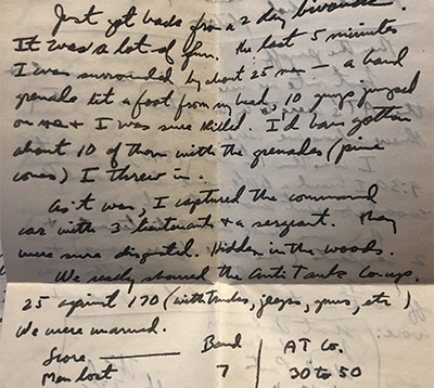 Content of letter from box